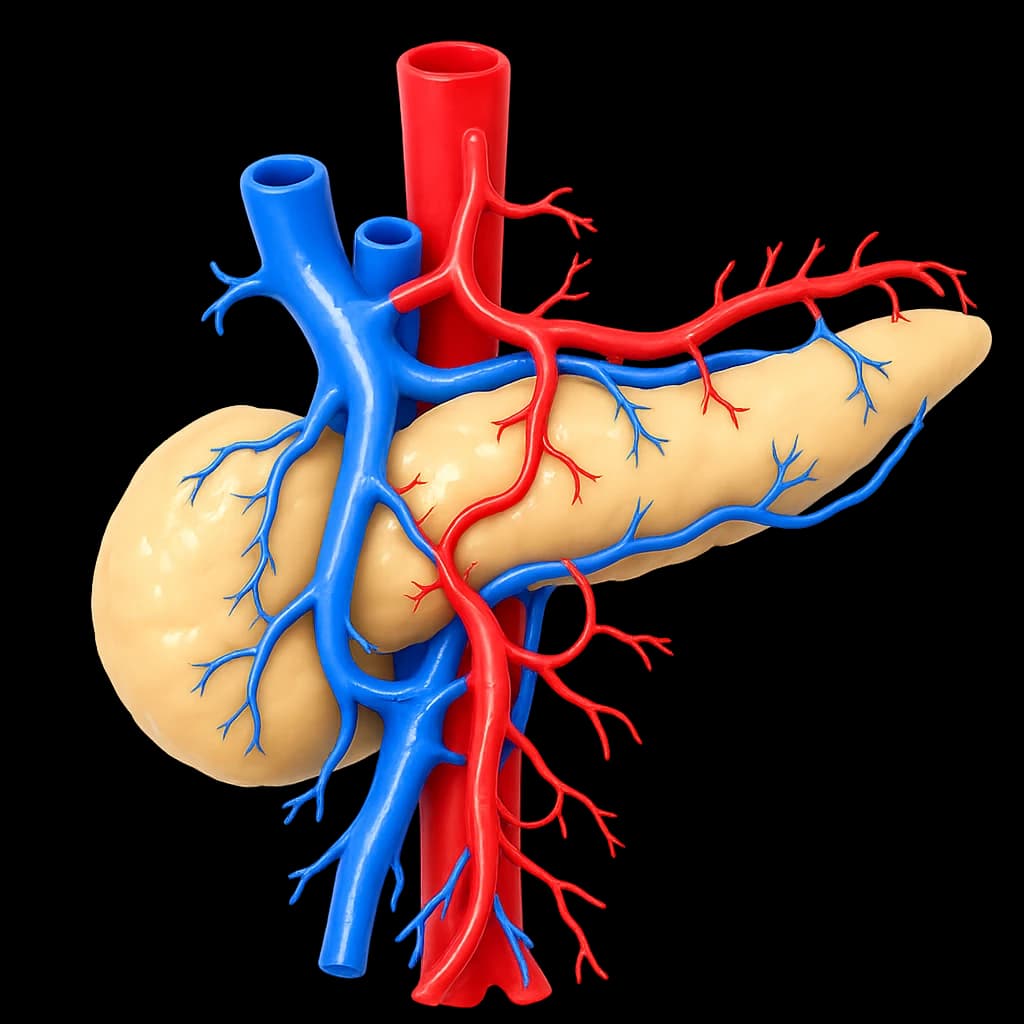3D anatomical model of the pancreas with segmented lesion